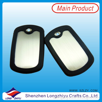 Custom Dog ID Tag Dog Tag, Engraver Blank Dog Tag, Army Dog Tags with Rubber Silicone Surround (LZY000133)